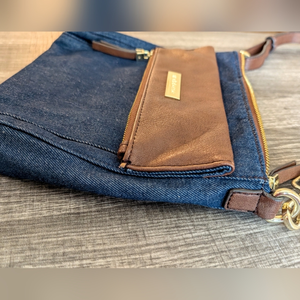 Liz Claiborne Denim And Leather Crossbody Bag - Picture 4 of 16